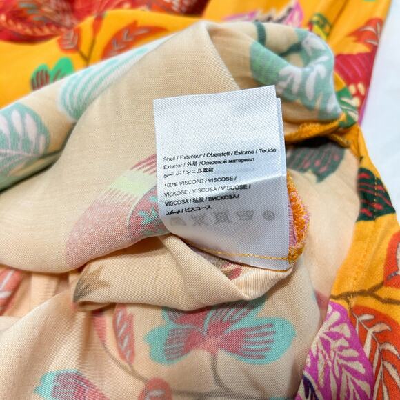 NWOT Anthropologie x Farm Rio Single Shoulder Cutout Maxi Dress S Yellow Floral - Picture 10 of 10